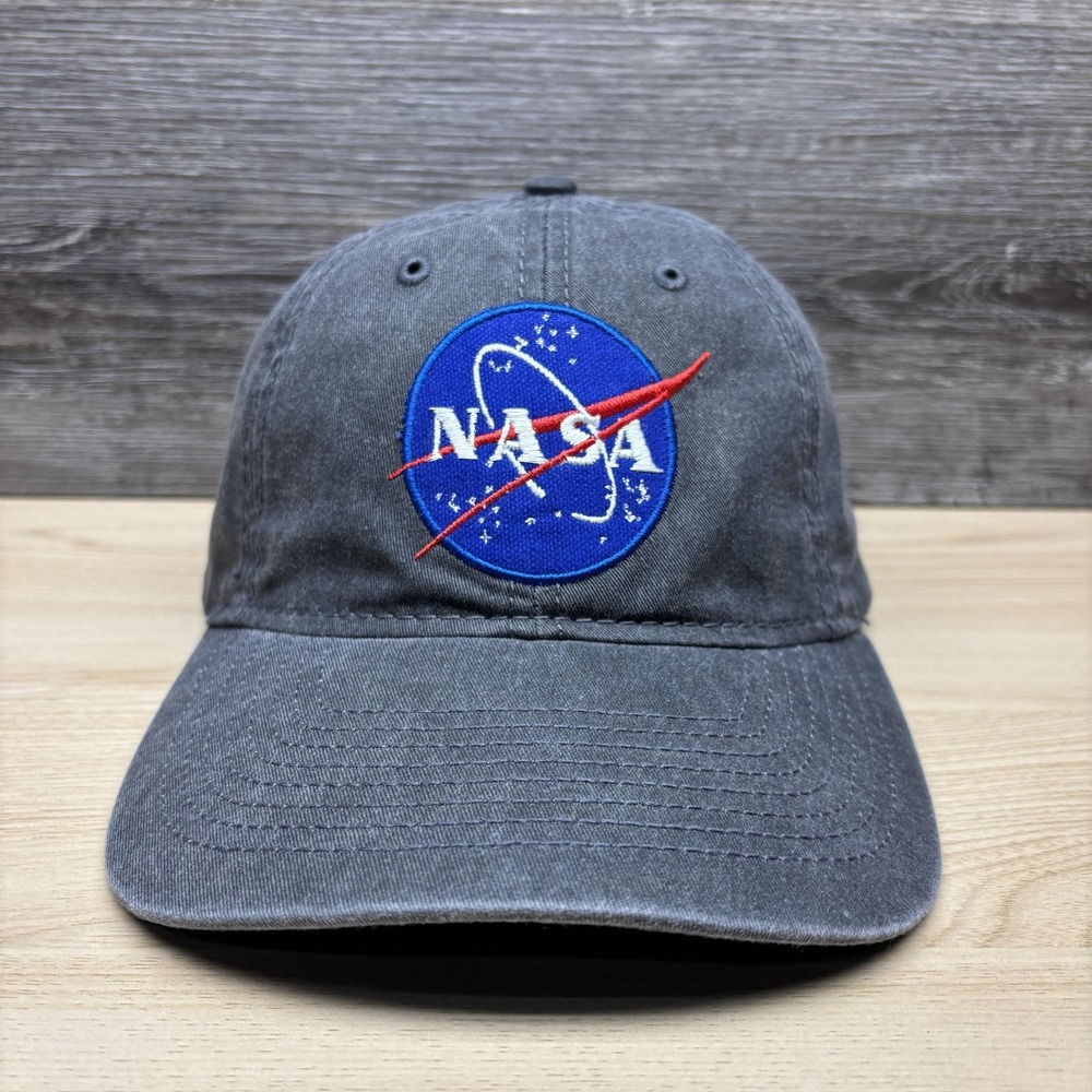 NASA Hat Cap Strap Back Gray Embroidered Meatball Logo Dad Hat Cotton Mens H3